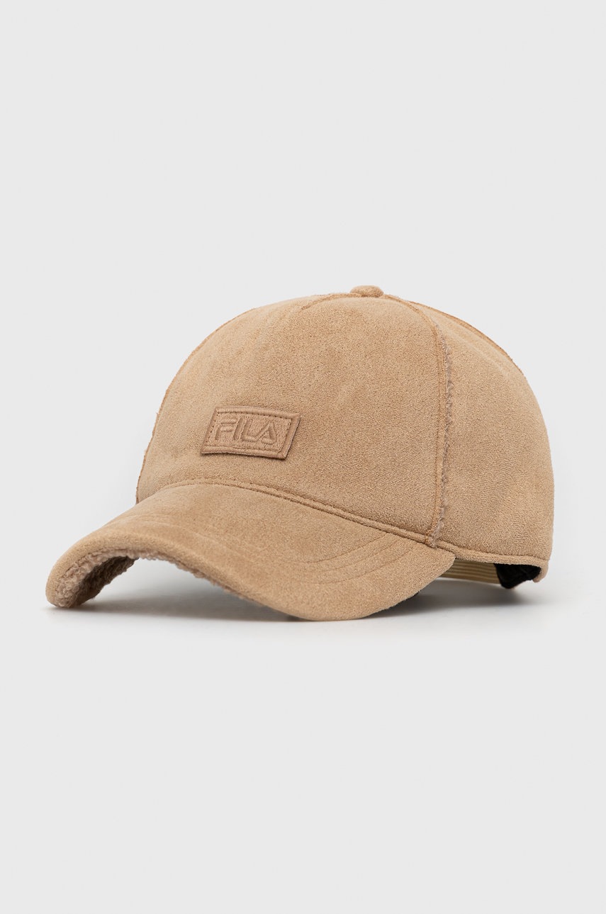

Шапка Fila в бежово с изчистен дизайн, Бежов