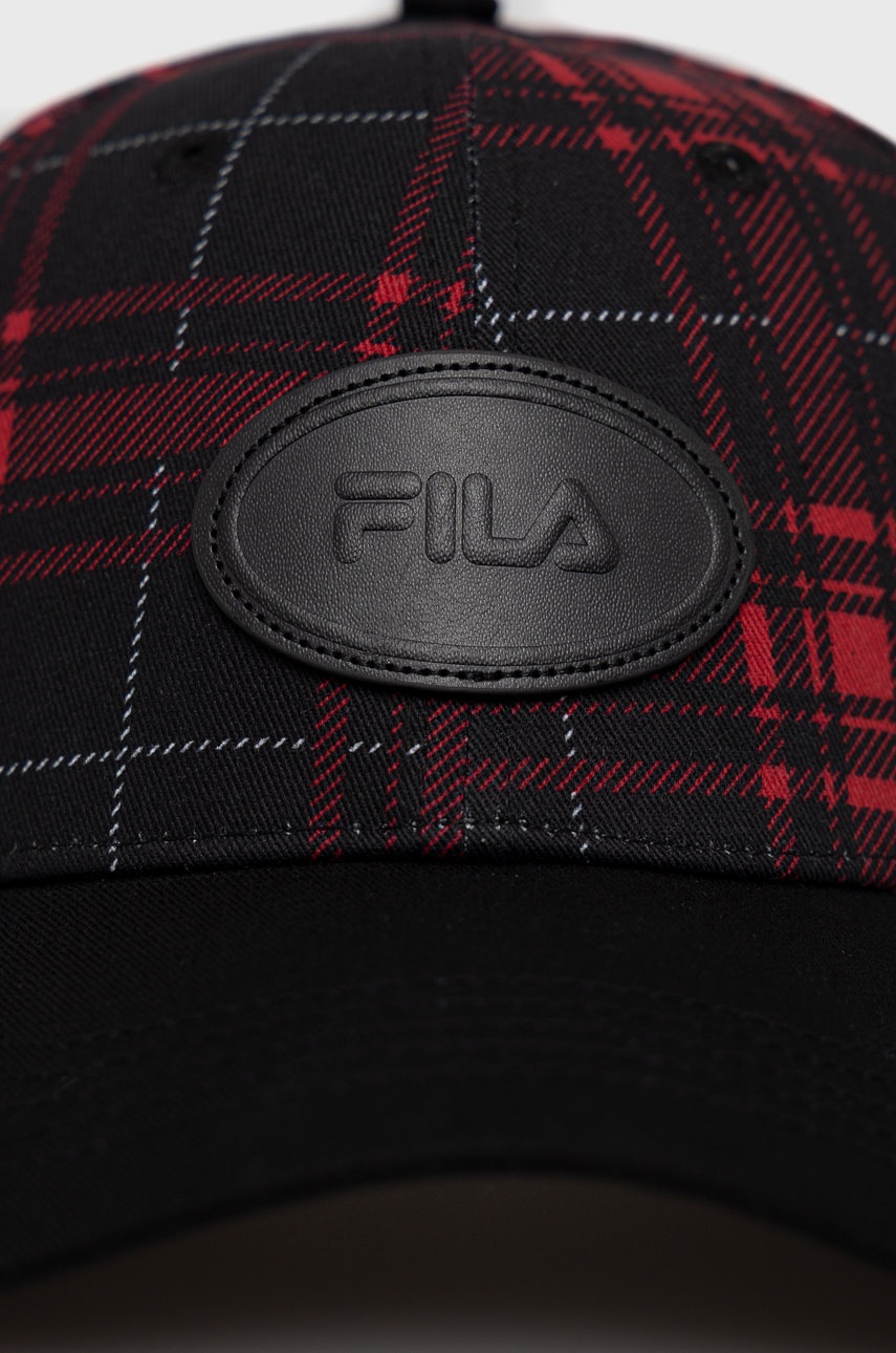

Хлопковая кепка Fila цвет красный с узором