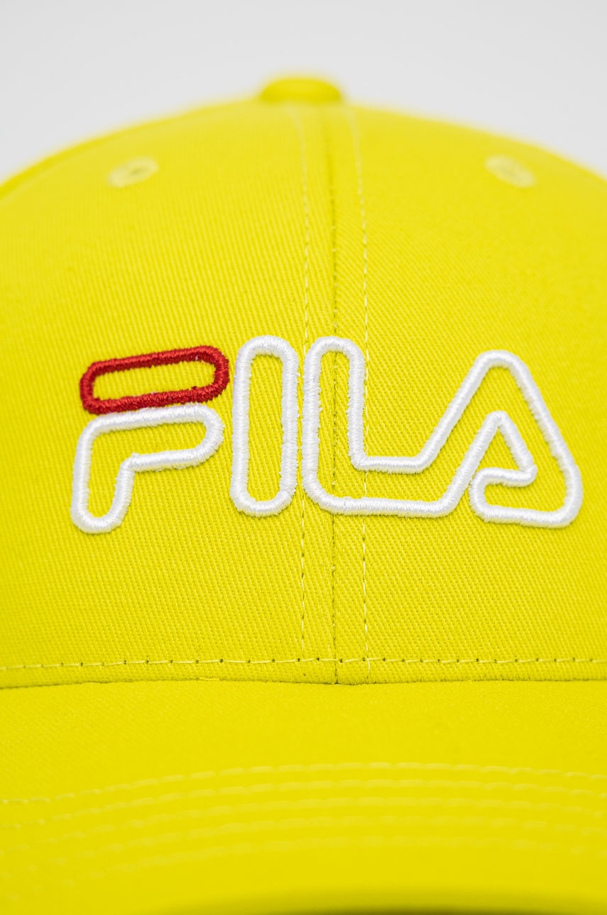 

Кепка Fila колір зелений з аплікацією