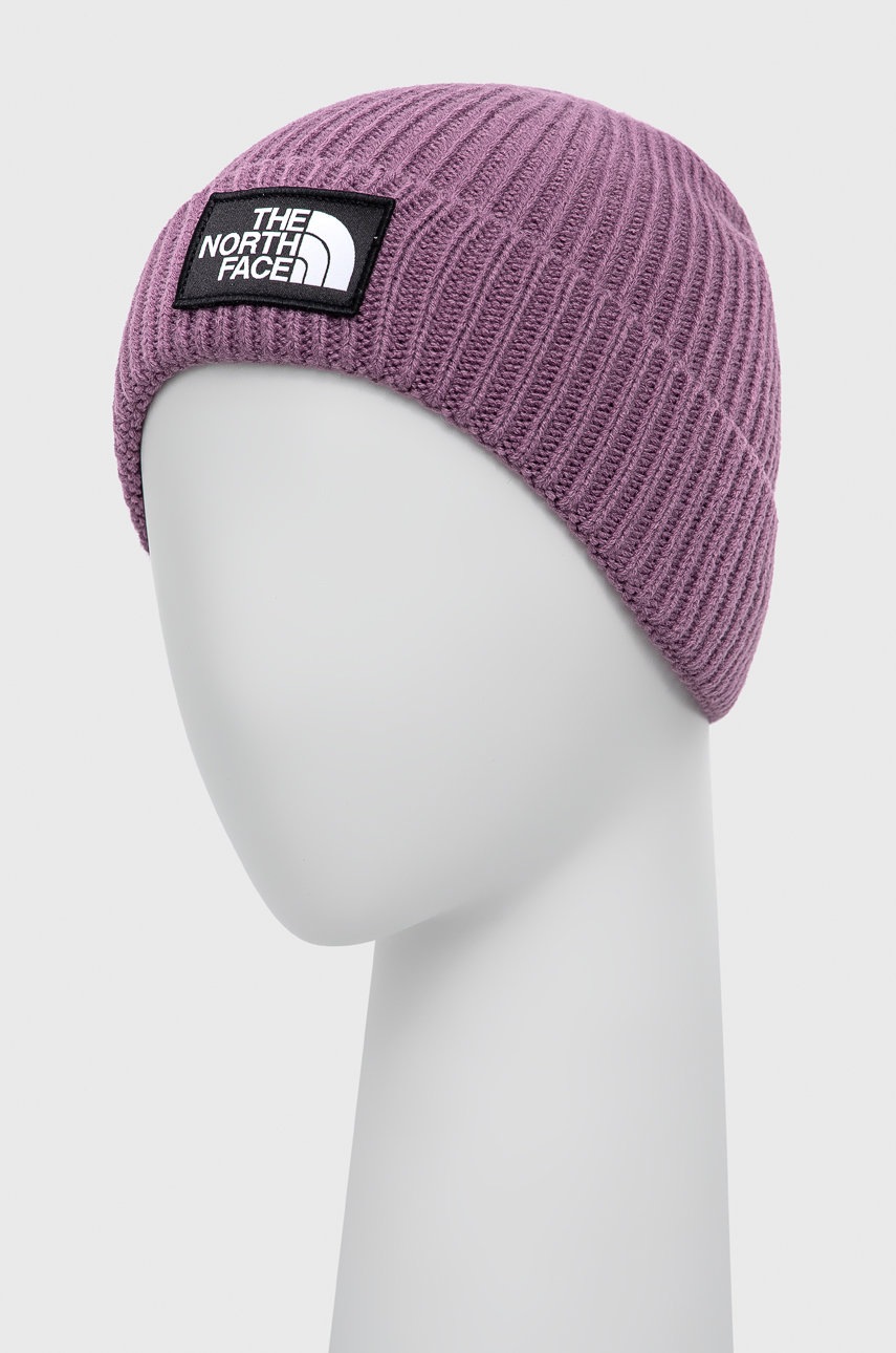 

Шапка The North Face колір фіолетовий з тонкого трикотажу