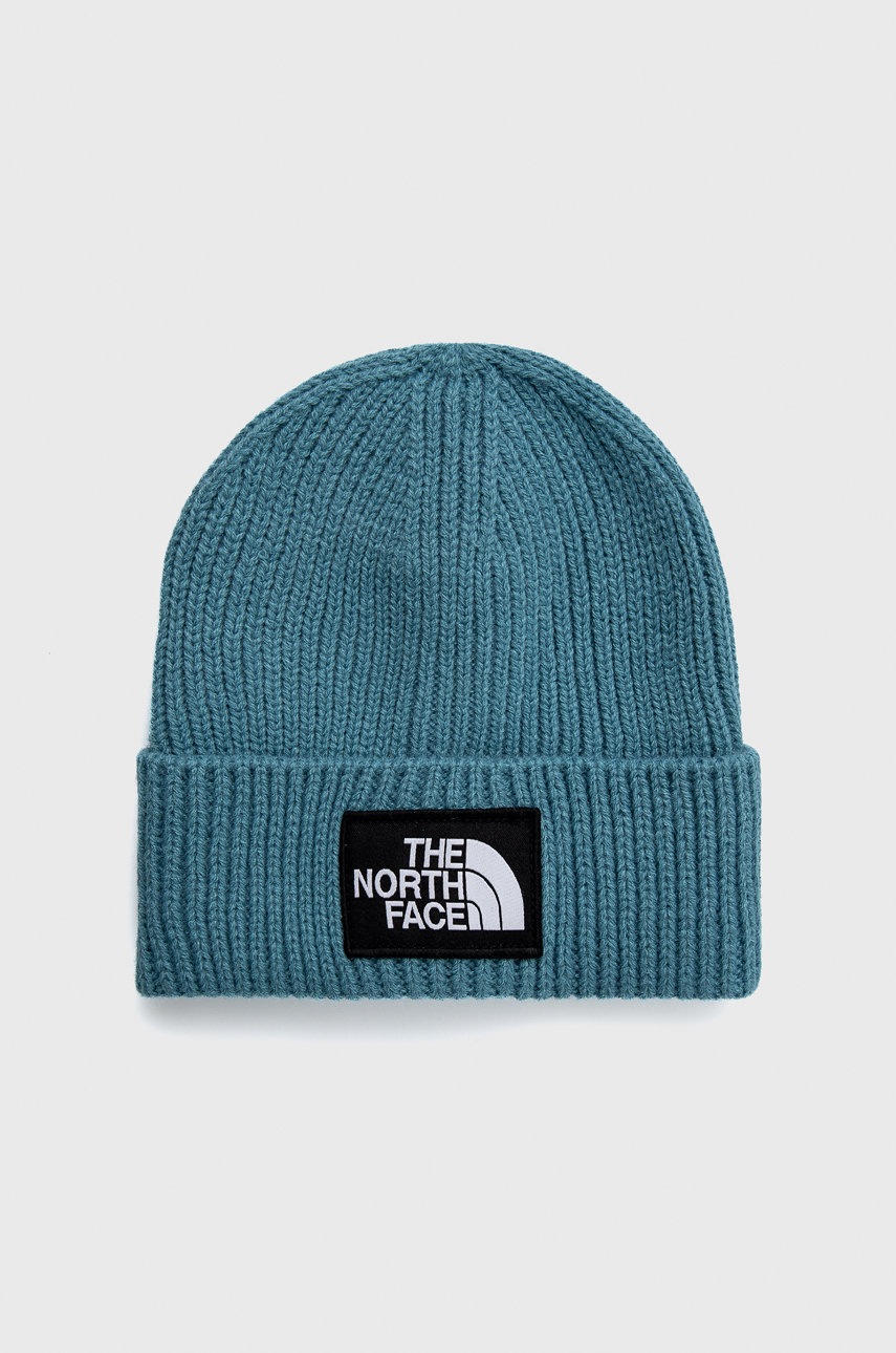 

Шапка The North Face с фина плетка, Син