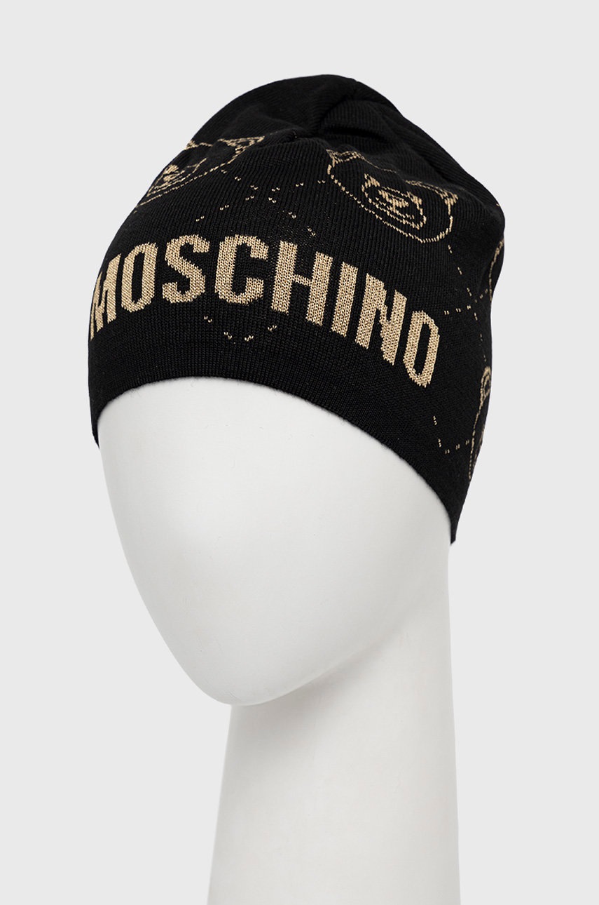 

Шапка Moschino цвет чёрный из тонкого трикотажа