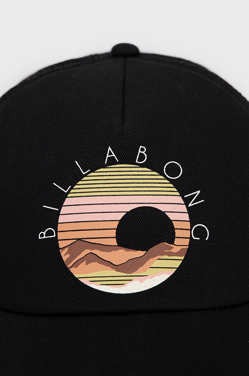 

Кепка Billabong колір чорний з принтом