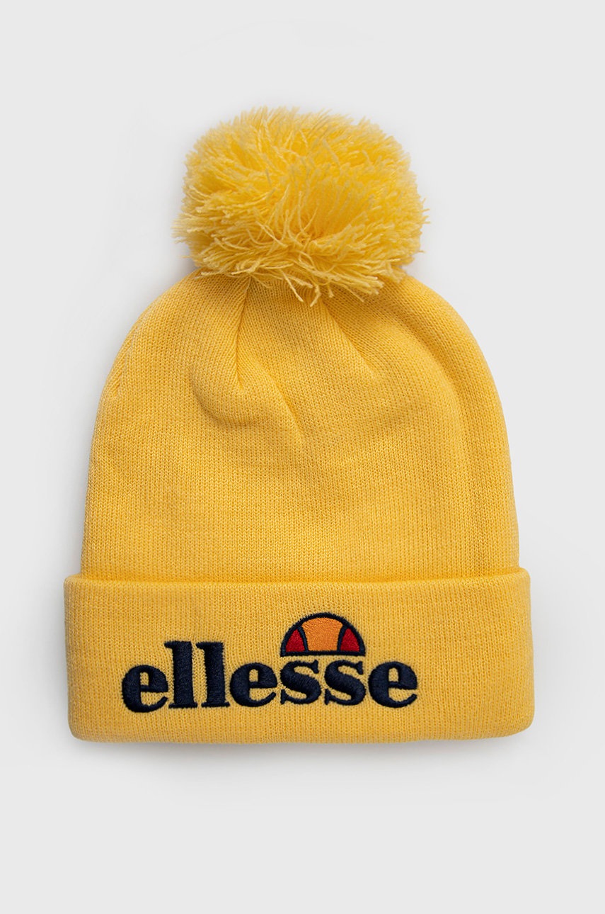 

Шапка Ellesse в жълто с фина плетка, Жълт