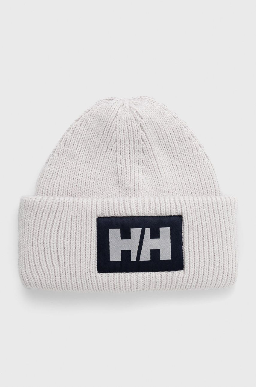 Helly Hansen căciulă HH BOX BEANIE culoarea gri, din tricot gros 53648