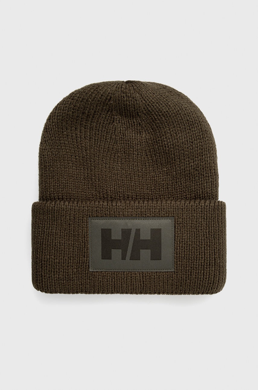 

Шапка Helly Hansen в зелено от плътен трикотаж, Зелен