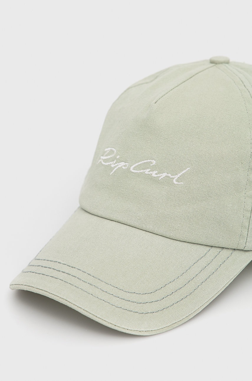 

Кепка Rip Curl колір зелений гладка