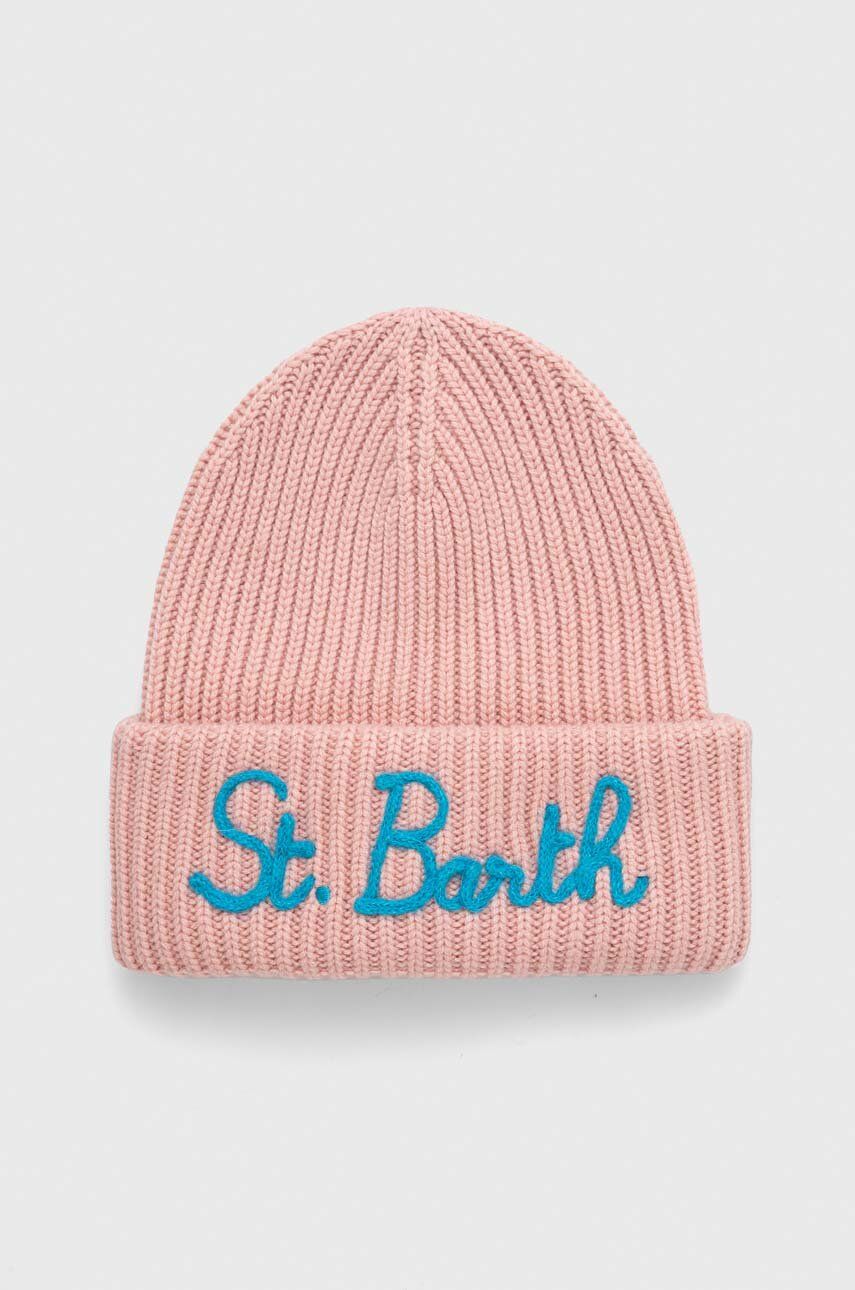 Čepice s příměsí kašmíru MC2 Saint Barth růžová barva, z husté pleteniny - růžová - 35 % Vlna