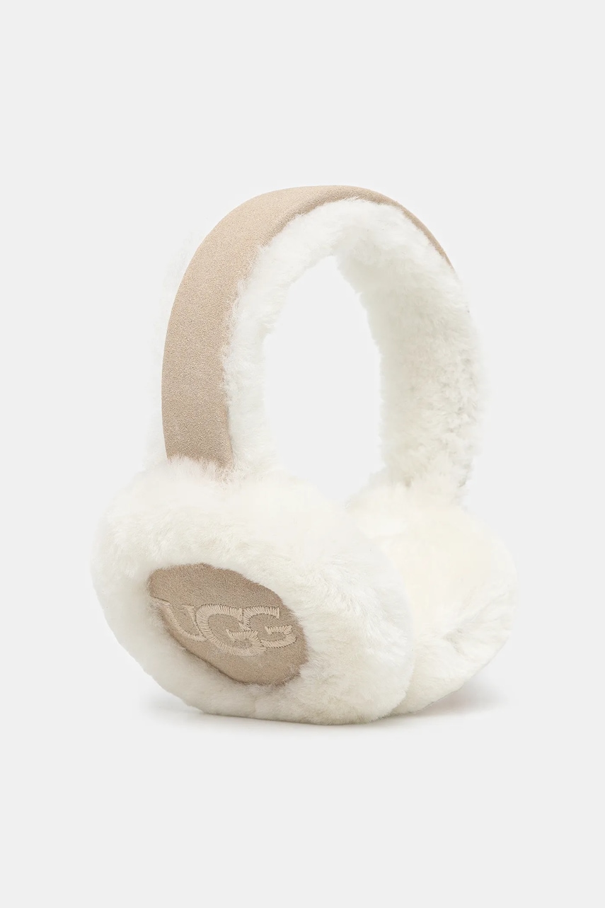 UGG căști de piele întoarsă culoarea negru, 20955