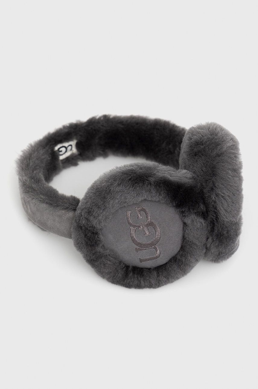 

Шерстяные наушники UGG цвет серый шерсть