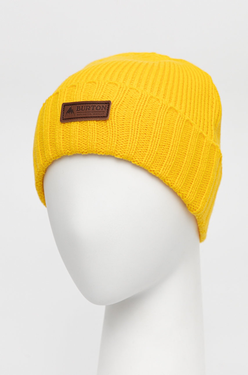 

Шапка Burton цвет жёлтый из тонкого трикотажа