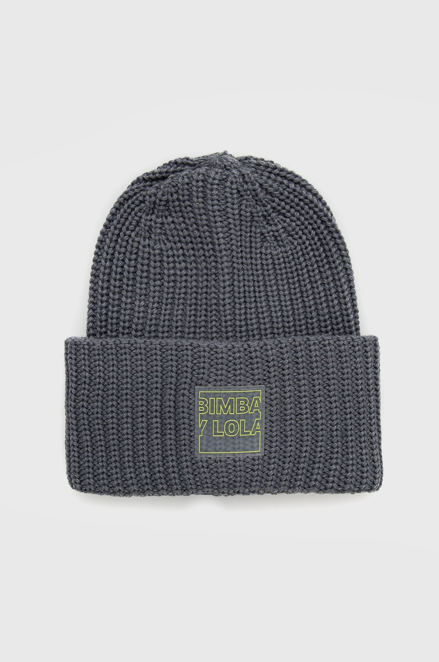 

Шапка Bimba Y Lola в сиво от плътен трикотаж, Сив
