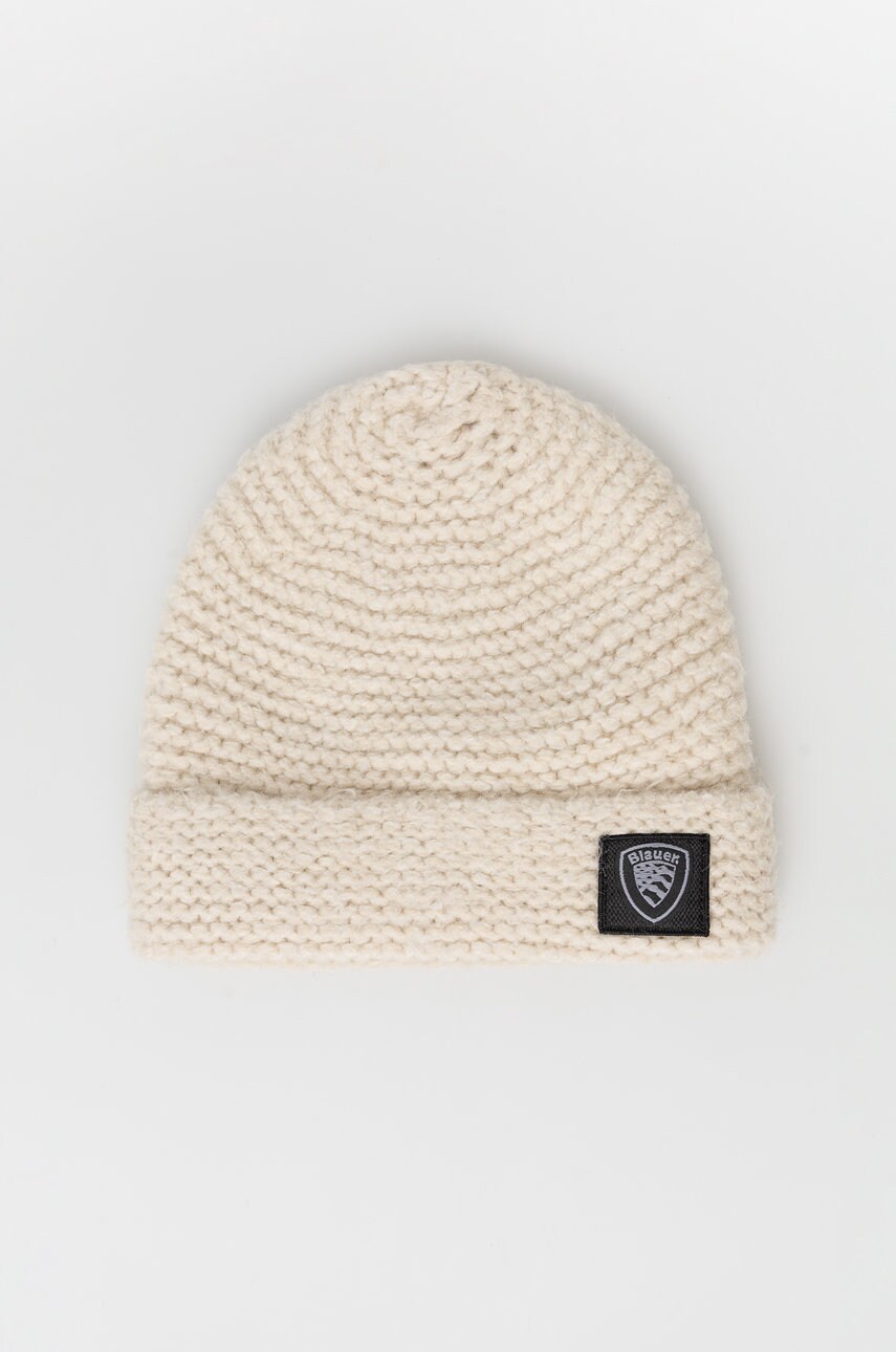 Blauer Căciulă culoarea crem, din tricot gros
