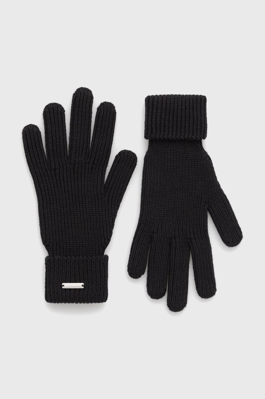 Woolrich manusi de lana femei, culoarea negru