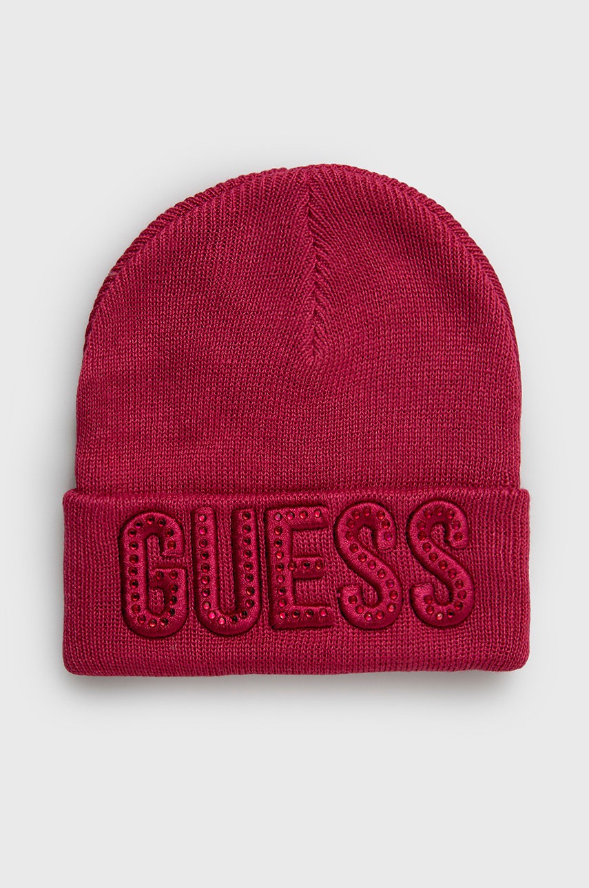 

Детска шапка Guess в розово, Розов