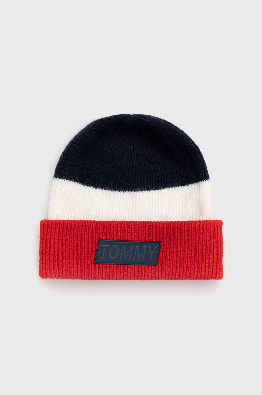 

Детска шапка с вълна Tommy Hilfiger в тъмносиньо, Тъмносин