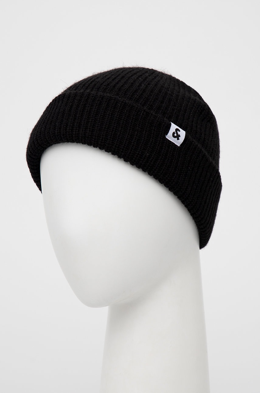 

Шапка Jack & Jones цвет чёрный шерсть