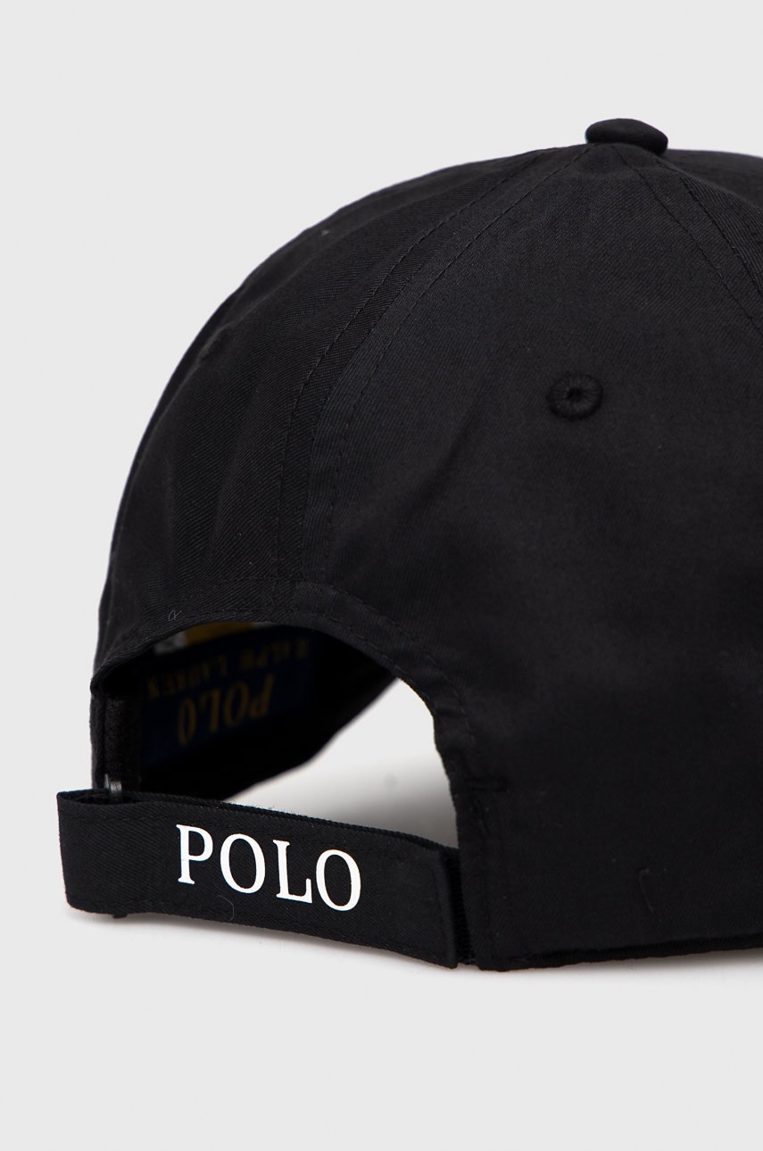 

Кепка Polo Ralph Lauren цвет чёрный гладкая