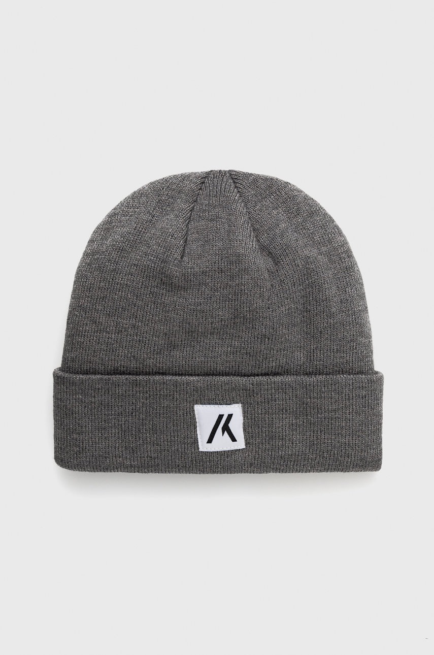 

Шапка Produkt by Jack & Jones в сиво с фина плетка, Сив