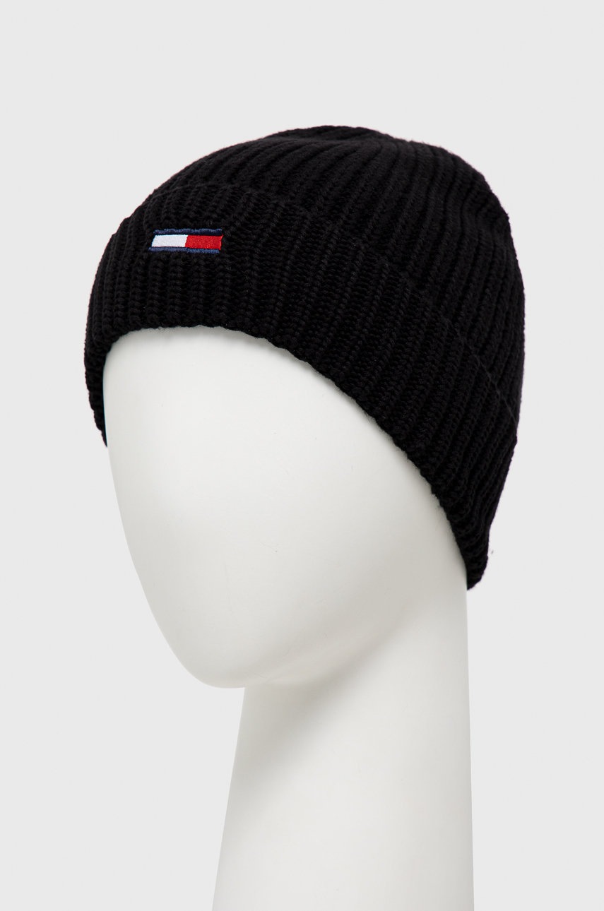 

Бавовняна шапка і шарф Tommy Jeans колір чорний