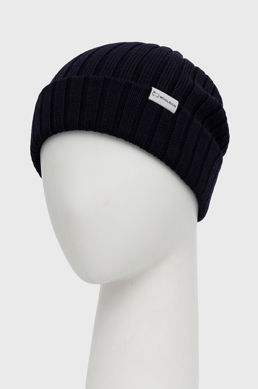 

Шапка Woolrich колір синій вовна