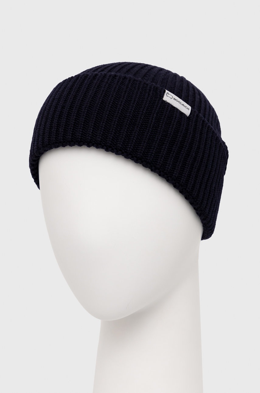 

Шапка Woolrich колір синій вовна