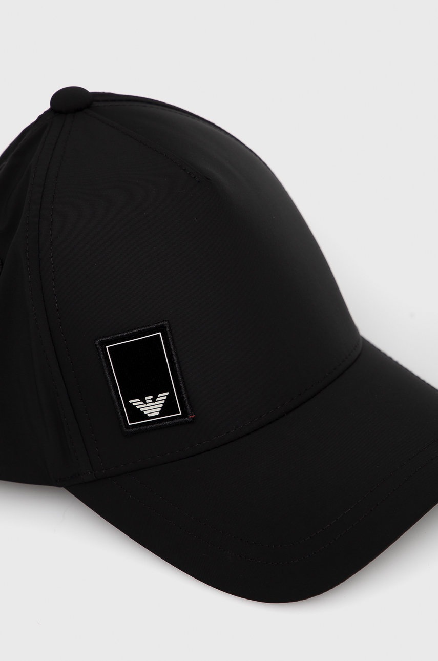 

Кепка Emporio Armani колір чорний гладка
