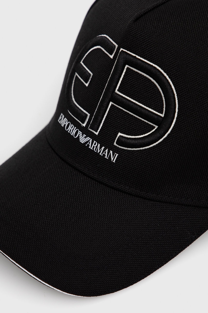 

Кепка Emporio Armani колір чорний з аплікацією