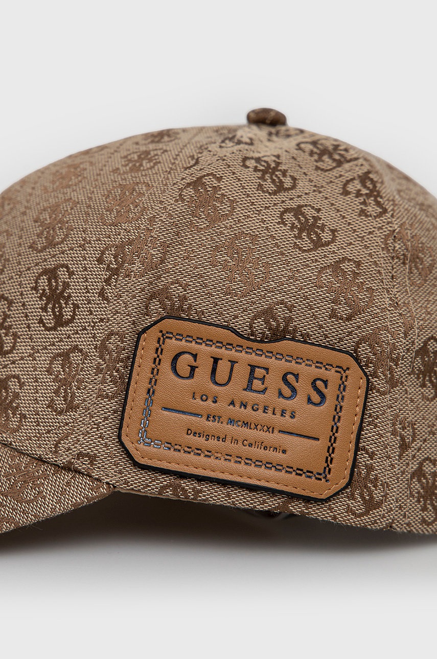 

Шапка Guess колір коричневий гладка