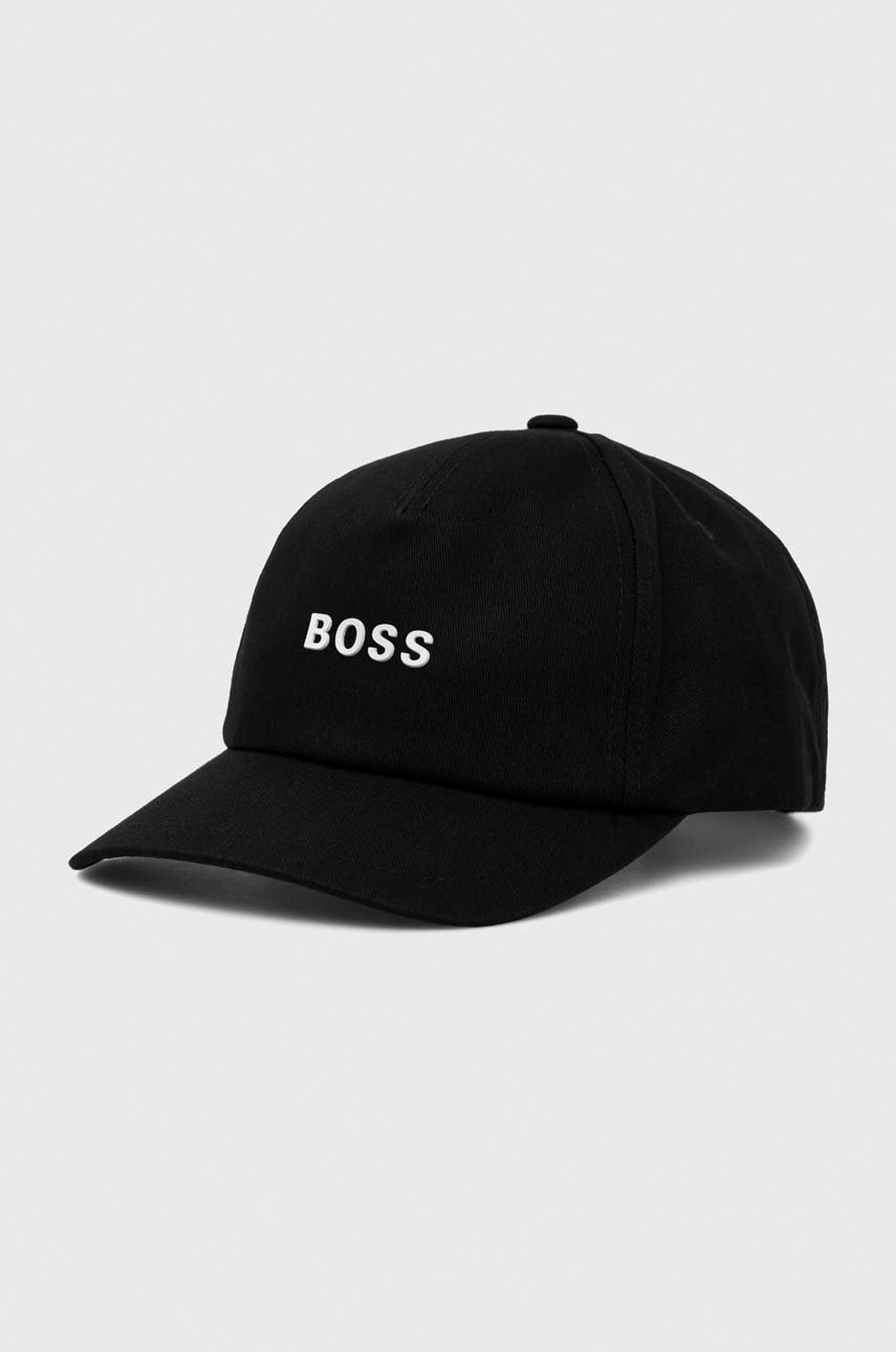 

Шапка Boss в черно с апликация, Черен