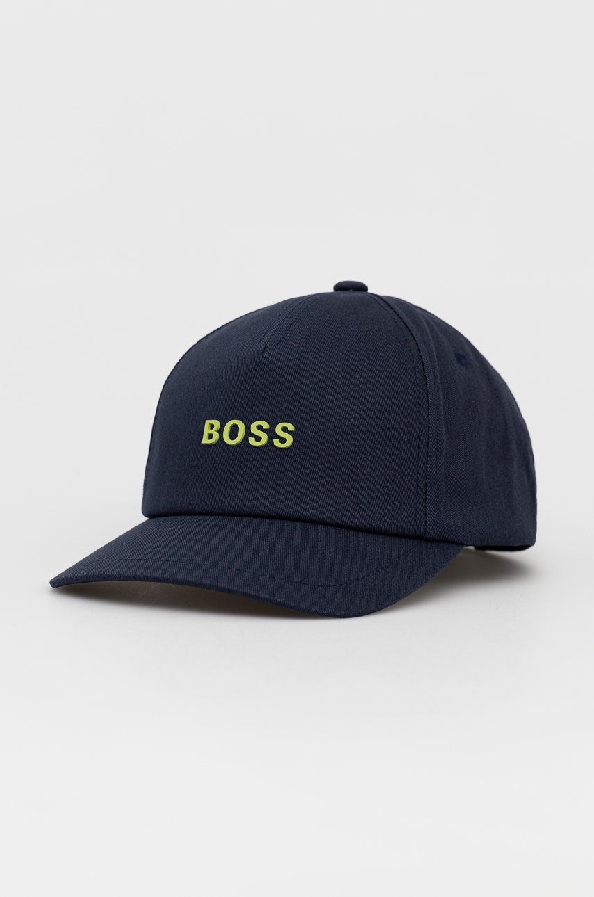 Boss șapcă culoarea albastru marin, cu imprimeu