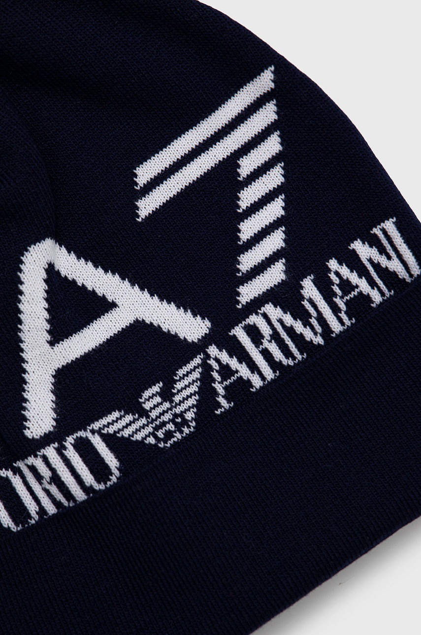 

Шапка EA7 Emporio Armani цвет синий из тонкого трикотажа