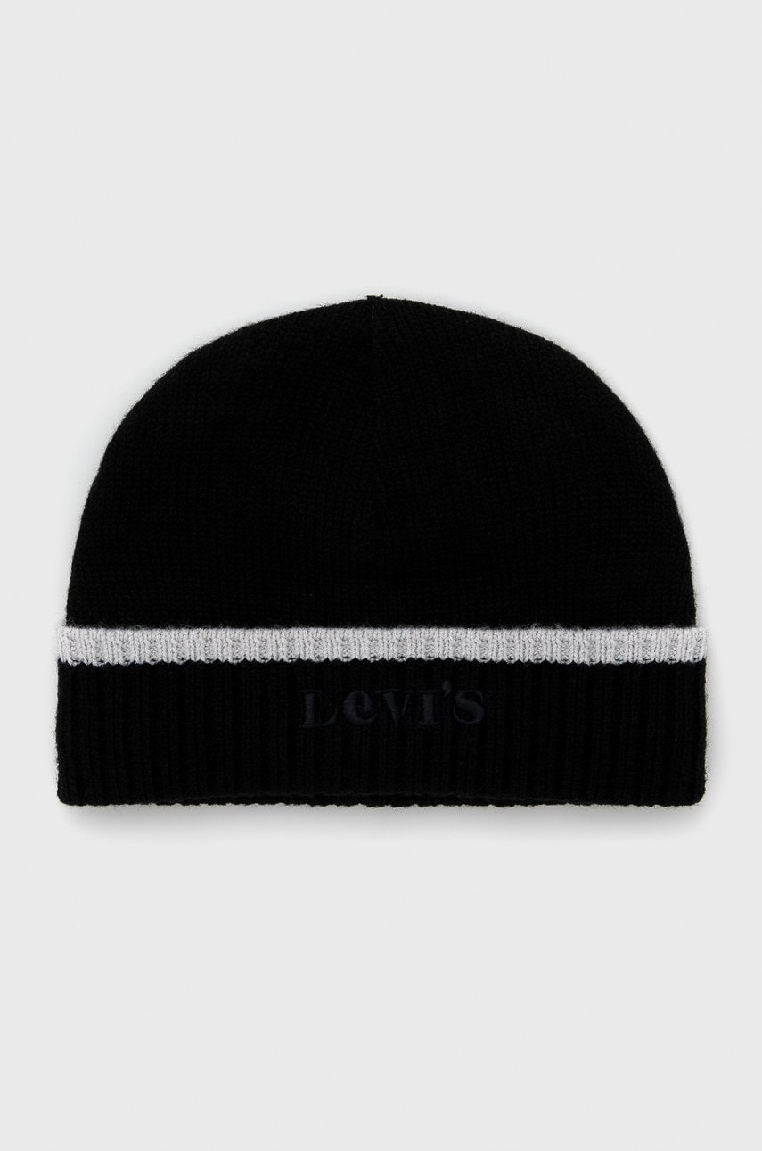 Levi's căciulă culoarea negru, din tricot gros