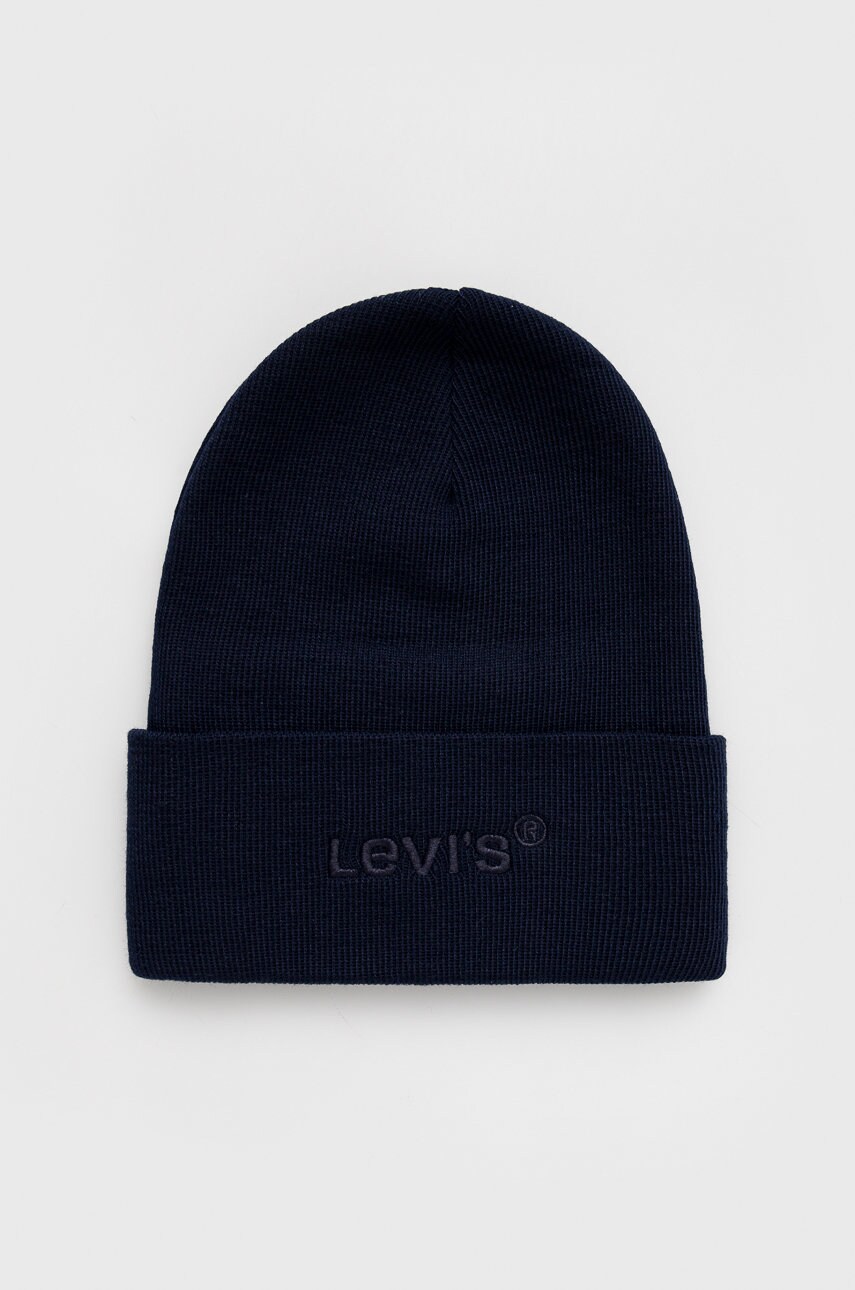 Levi's căciulă culoarea albastru marin