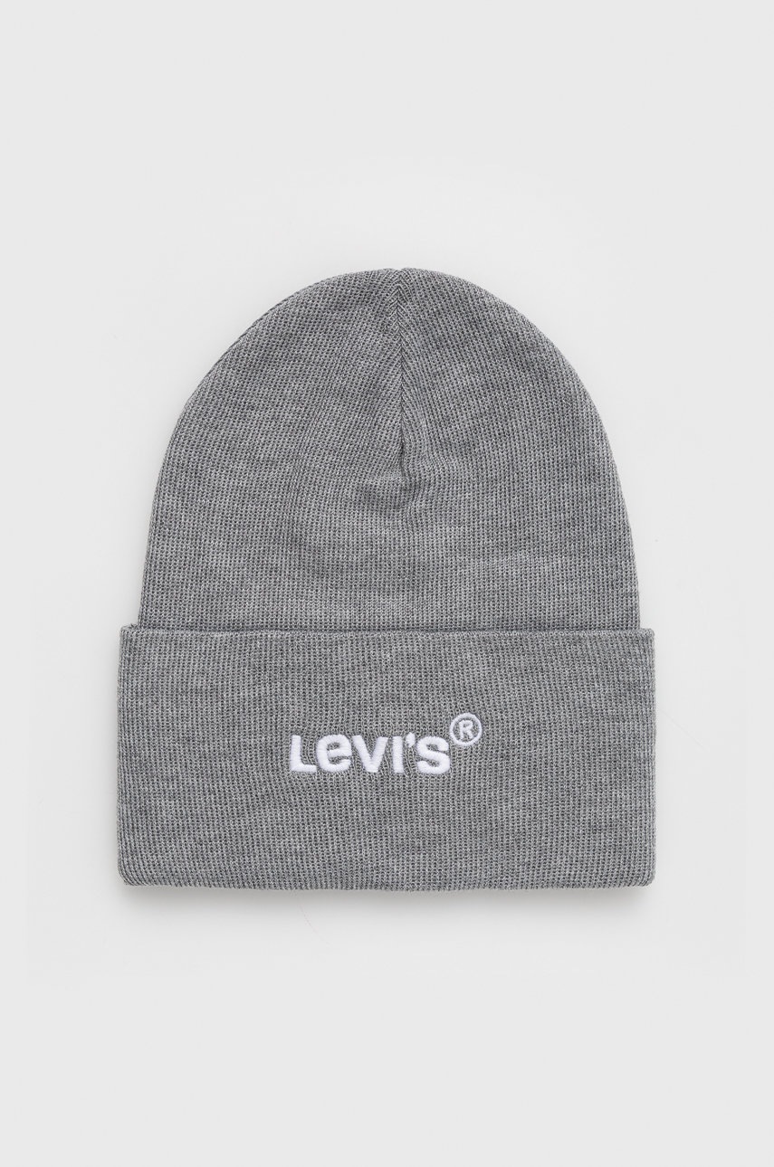 Levně Čepice Levi's šedá barva, D5548.0005-55