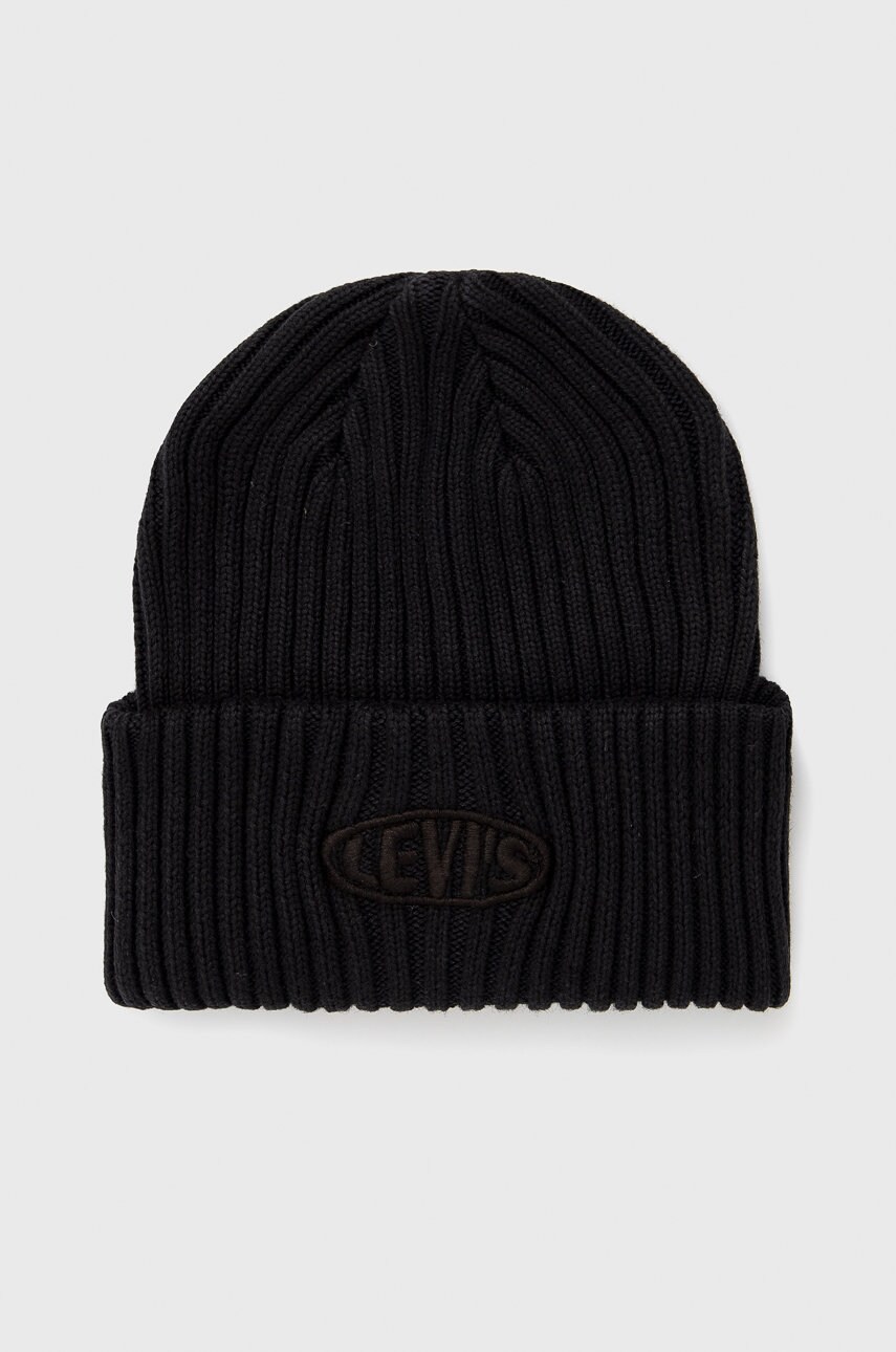Levi's căciulă din bumbac culoarea negru, bumbac
