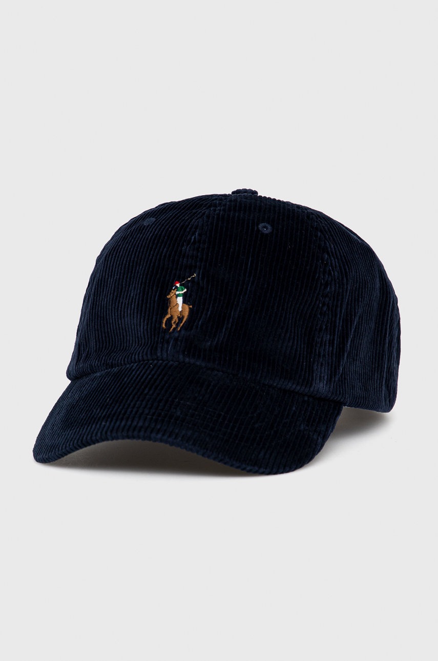 

Джинсова шапка Polo Ralph Lauren в тъмносиньо с изчистен дизайн, Тъмносин