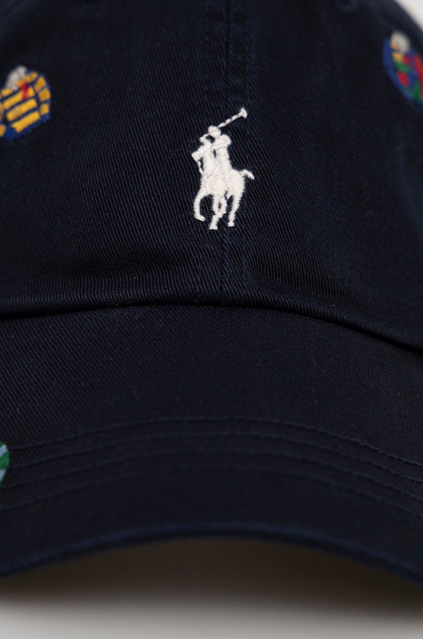 

Бавовняна кепка Polo Ralph Lauren колір синій візерунок