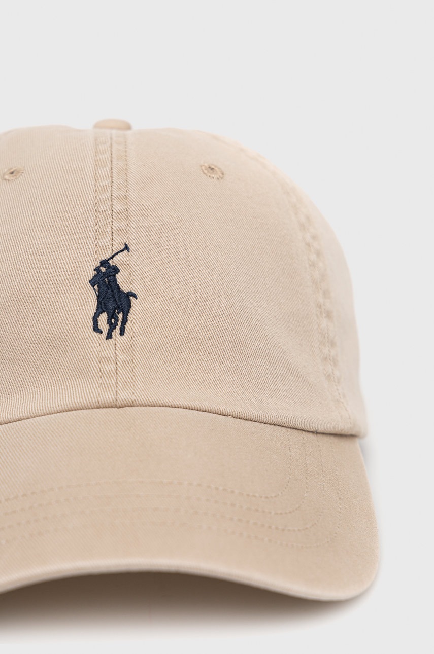 

Кепка Polo Ralph Lauren цвет бежевый гладкая