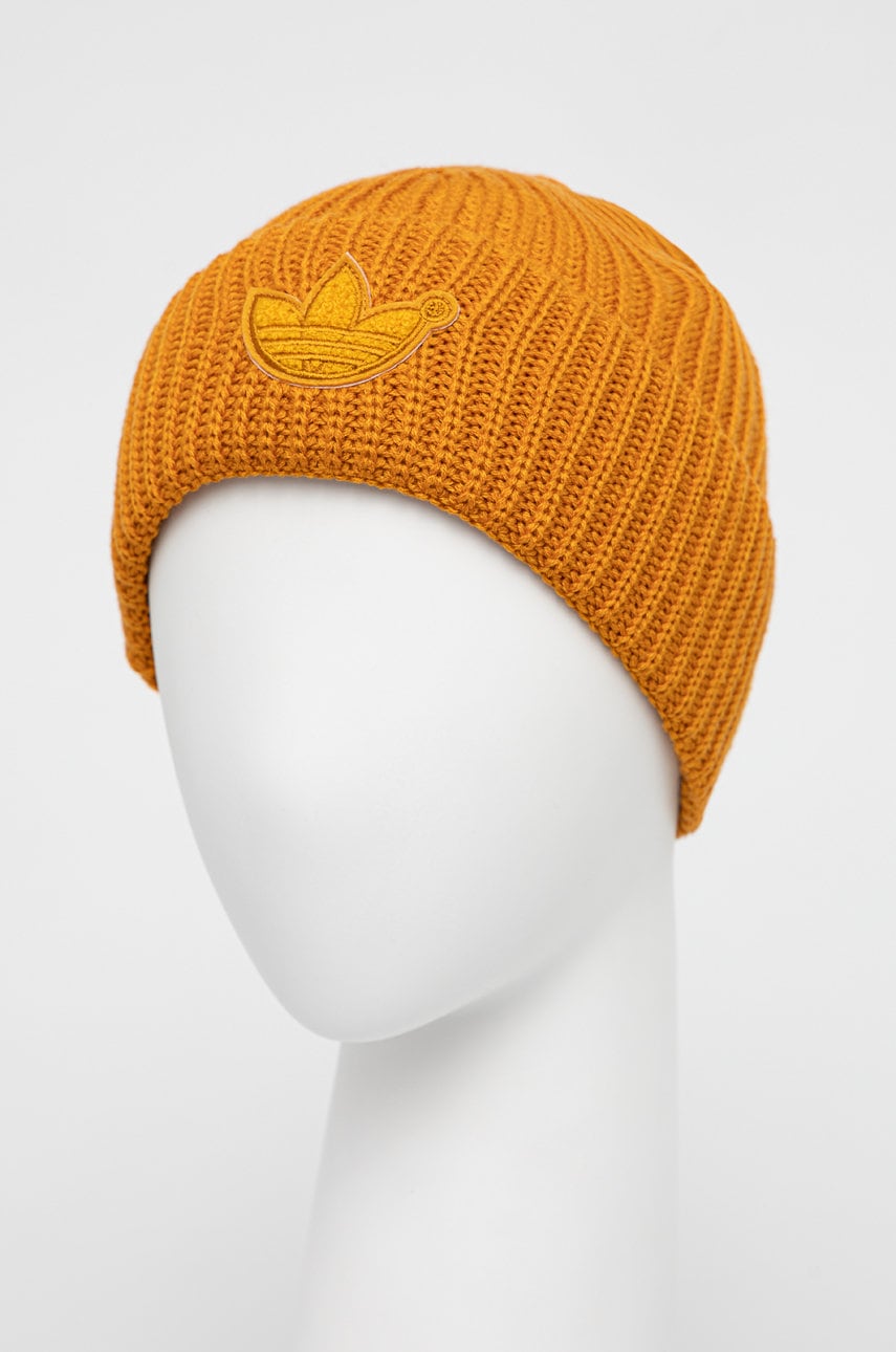 

Шапка с примесью шерсти adidas Originals H25289.M цвет оранжевый
