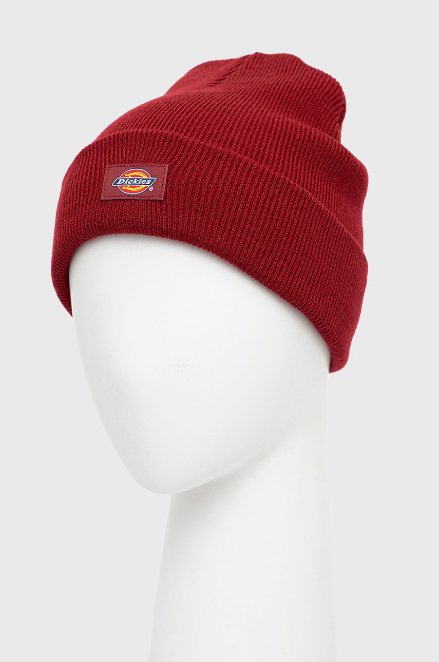

Шапка Dickies колір червоний з тонкого трикотажу