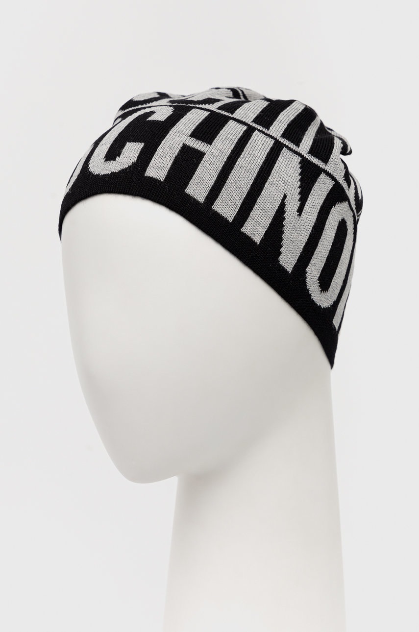 

Вовняна шапка Moschino колір сірий вовна