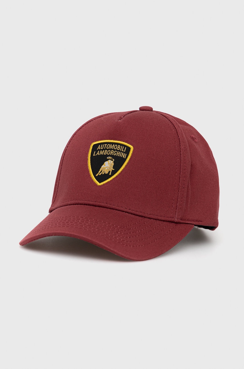 Lamborghini căciulă din bumbac culoarea bordo, material neted