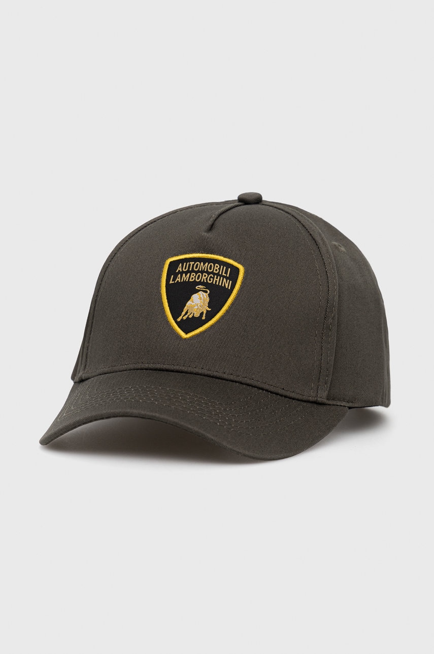 Lamborghini căciulă din bumbac culoarea gri, material neted