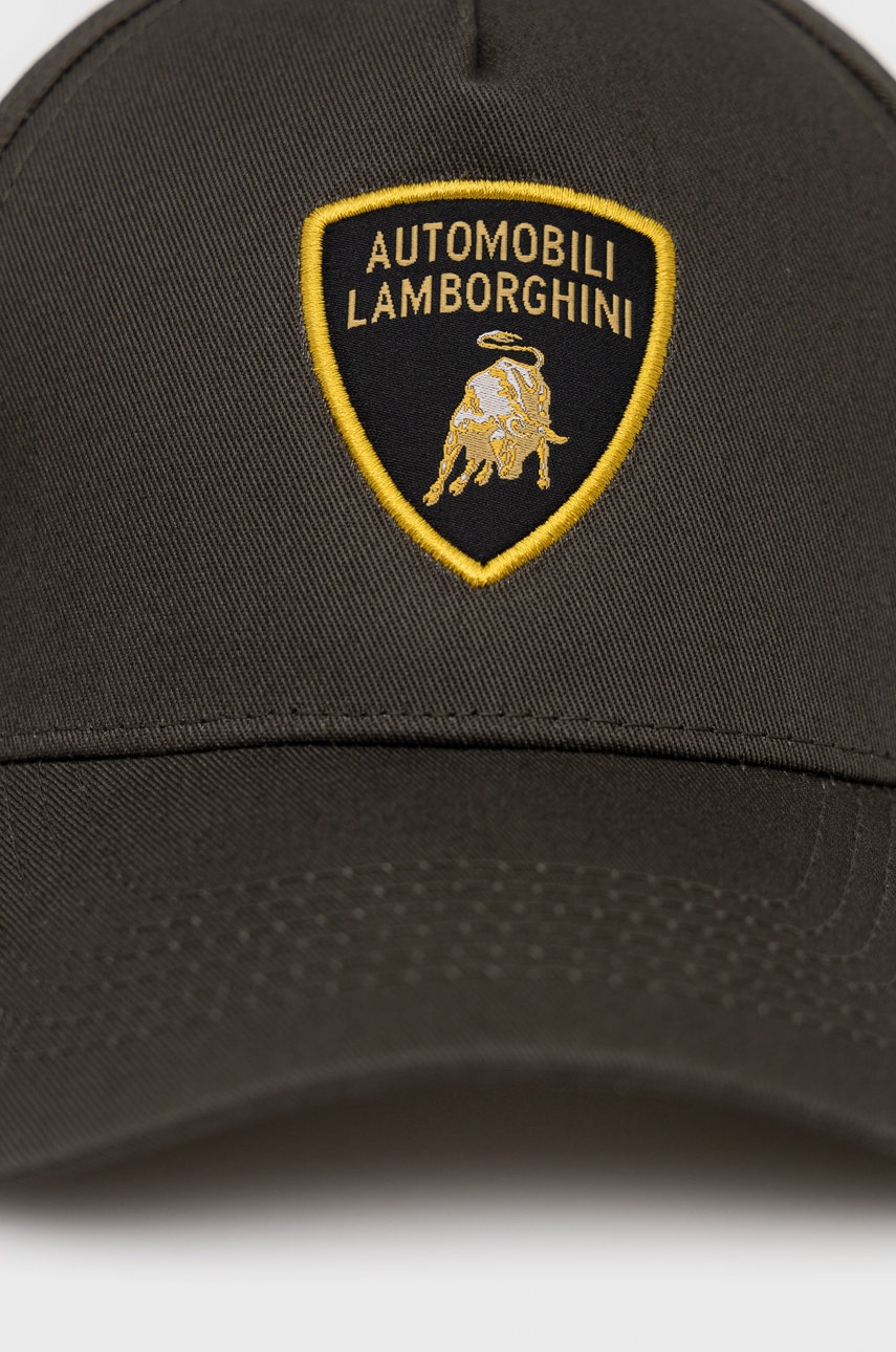 

Бавовняна кепка LAMBORGHINI колір сірий гладка