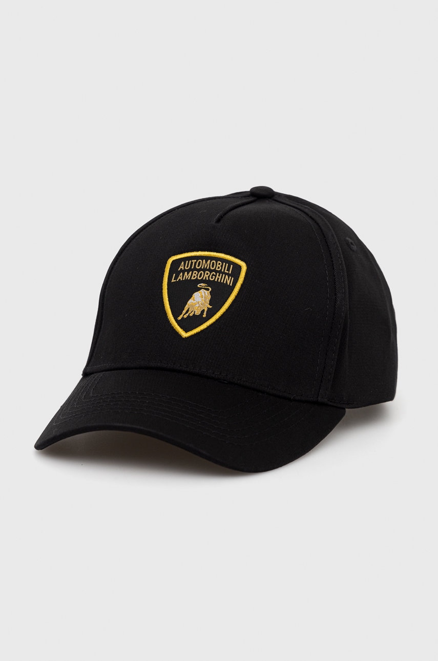 Lamborghini căciulă din bumbac culoarea negru, material neted