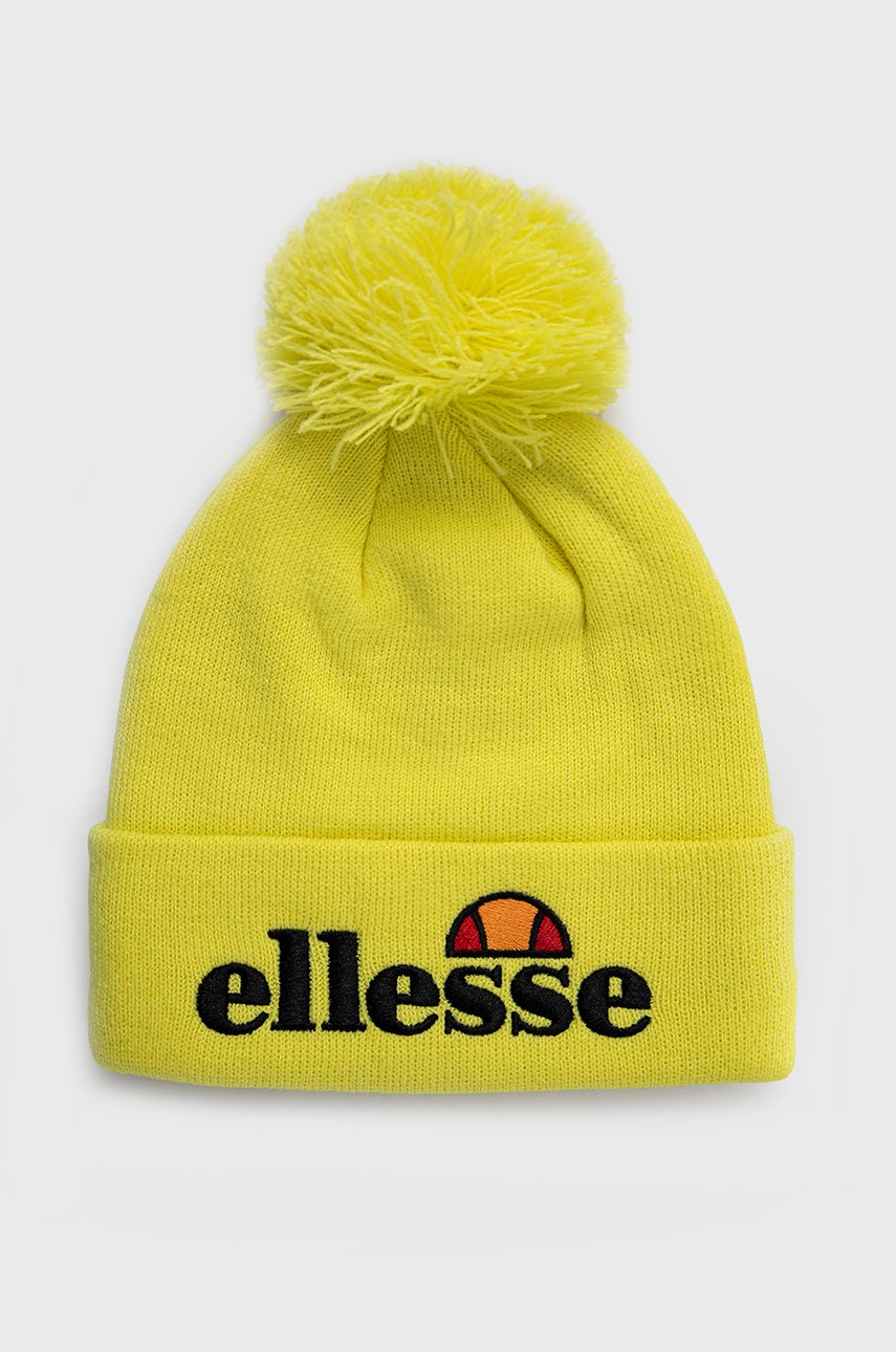 

Шапка Ellesse в жълто с фина плетка, Жълт