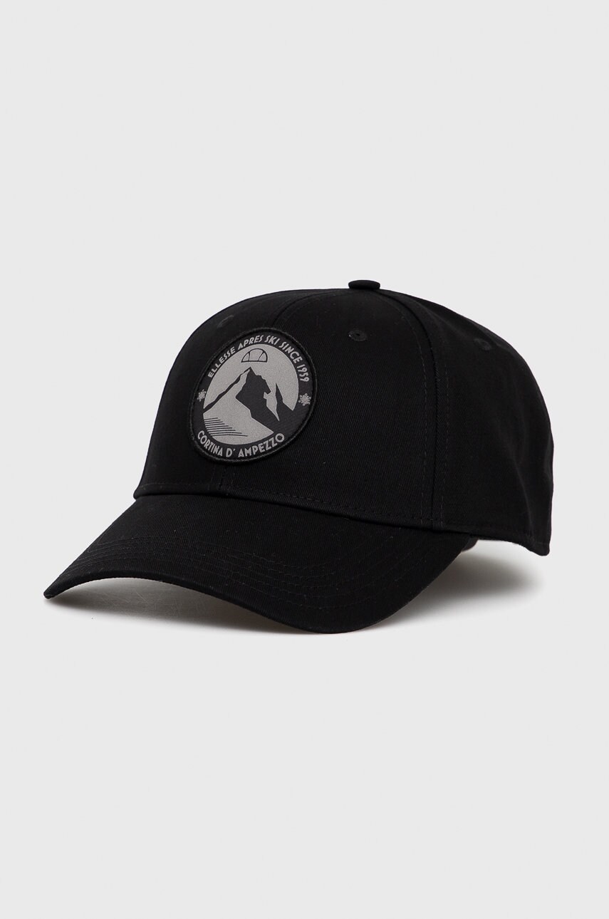 Ellesse căciulă din bumbac culoarea negru, cu imprimeu