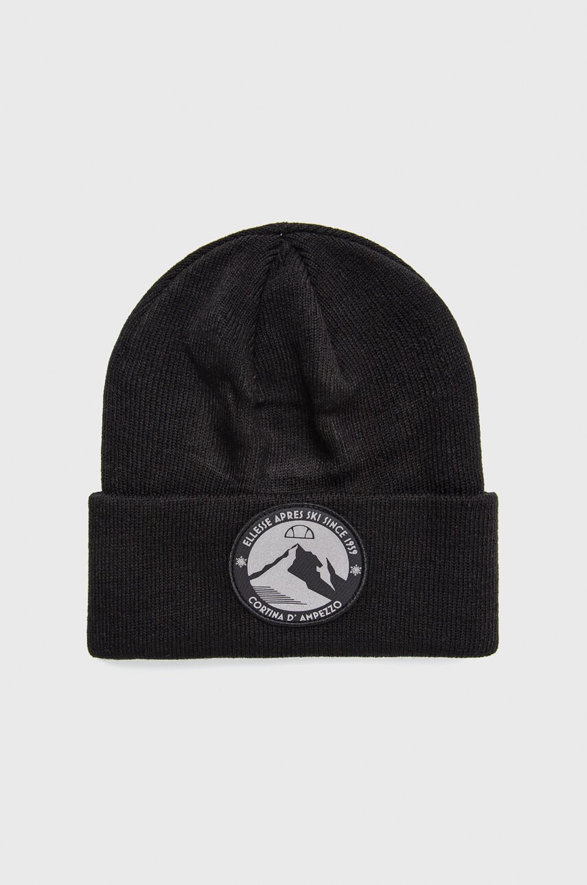 Ellesse căciulă culoarea negru, din tesatura neteda