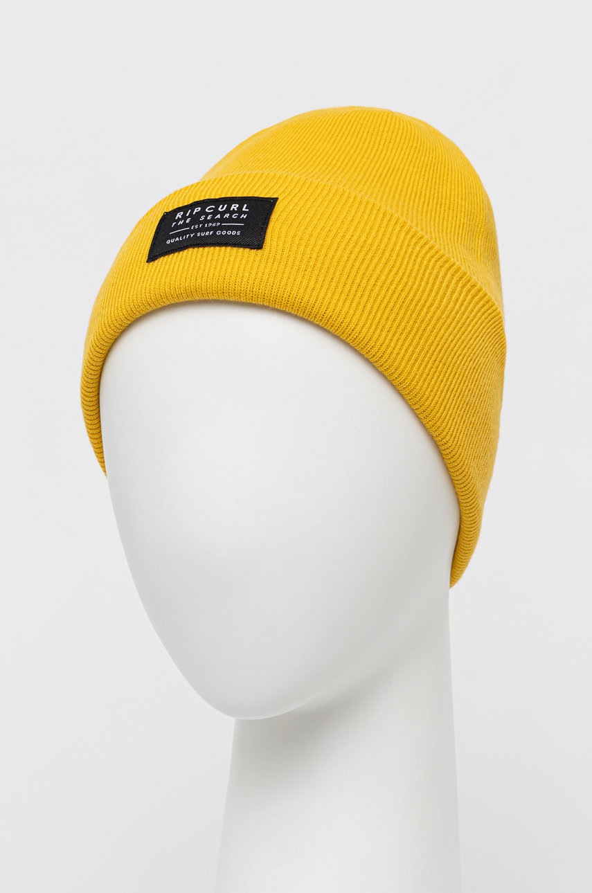 

Шапка Rip Curl колір жовтий з тонкого трикотажу
